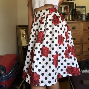 50s-inspired polka dot skirt